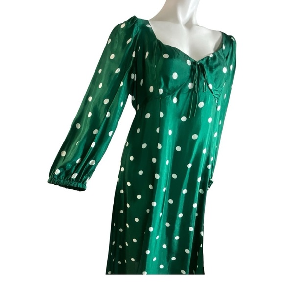 J. Crew Sweetheart Long Sleeve Midi Dress in Polka Dot - Picture 7 of 16